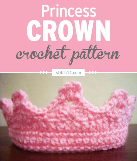 Every Princess Needs Her Crown - Stitch11 Crochet Crown Pattern, Crown Crochet, Cake Princess, Crochet Crown, Crochet Princess, Baby Crown, Crown Cake, Crown Pattern, Trendy Baby Shower Ideas