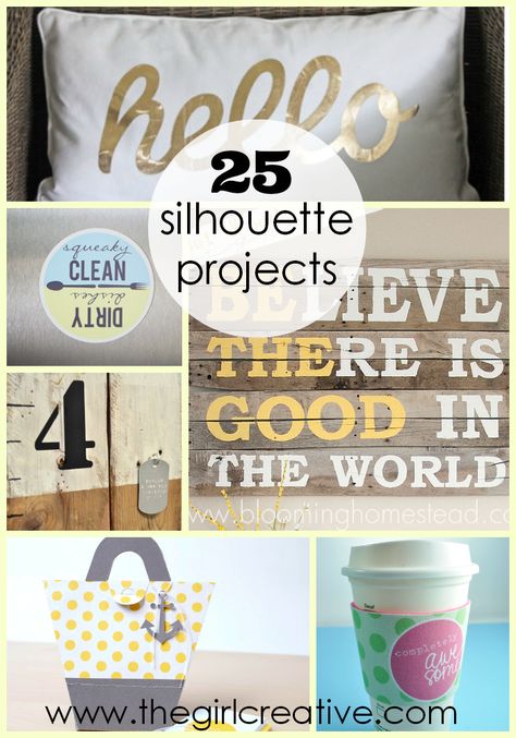 25 Silhouette Projects So you just got your new Silhouette Cameo and you are itching to get crafting. Here are 25 projects that can help get you started! Silhouette Cameo 2, Silhouette Cameo Crafts, Silhouette Curio, Silhouette Cameo Tutorials, Silhouette Diy, Silhouette Tutorials, Silhouette Vinyl, Silhouette Cameo Projects, Cameo Projects