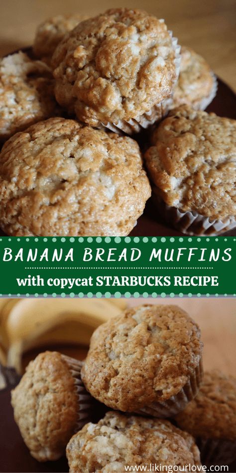 Bana Bread Muffins Recipe, Banana Muffins Starbucks, Banana Bread Cupcakes Recipe, Banana Bread Muffins Easy 2 Bananas, Banana Bread Muffins No Butter, Simple Banana Bread Muffins, Starbucks Recipes Banana Bread, Nana Bread Muffins, Banana Bread Muffins Recipe Healthy