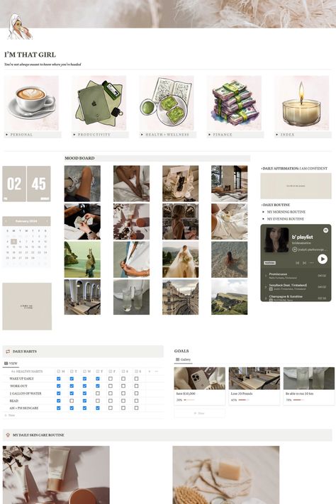 Free Notion Templates Notion Main Page Template, Notion Mood Board, Minimalist Notion, Student Planner Organization, Notion Library, Aesthetic Digital Planner, Digital Organizer, Notion Inspo, Calendar Clock