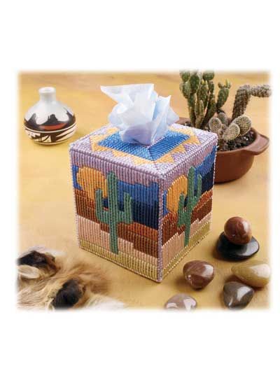 Cactus Plastic Canvas, Canvas Tissue Box Covers, Plastic Canvas Tissue Box Covers, Plastic Canvas Yarn, Long Stitch, Plastic Canvas Stitches, Southwestern Decor, Tissue Cover, Plastic Canvas Tissue Boxes