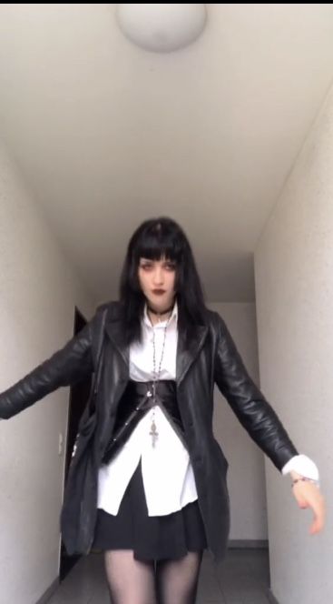 Goth Outfits With Leather Jacket, Goth Leather Jacket Outfit, Goth Leather Jacket, Lola Core, Outfits With A Tie, Saucy Outfits, Punk Subculture, Gothic Outfit, Gothic Ideas