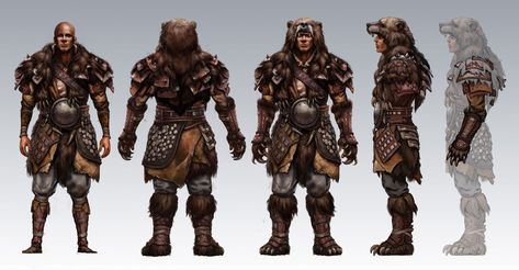 Bear Armor Art from Path of Exile #art #artwork #videogames #gameart #conceptart #illustration #pathofexile #armordesign #armorart #armor #clothingdesign Halfling Barbarian, Bear Armor, Bear Pelt, Odin Norse Mythology, Warrior Design, Path Of Exile, Avatar Pandora, Character Turnaround, Bear Artwork