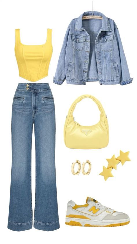 Casual Dress Up Outfits Summer, Classic And Elegant Style, How To Style Tops With Jeans, Australia Day Outfit, Non Trendy Outfits, Outfit Inspo 2024, Fashion Styles Types Inspiration, Fitted Tops Outfit, All Yellow Outfit