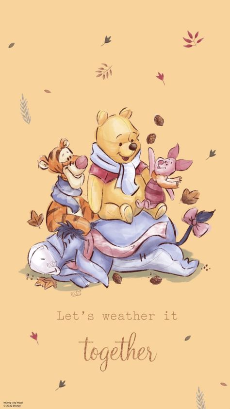 Winnie The Pooh Fall Wallpaper, Pooh Thinking, Winnie The Pooh Thinking, Winnie The Pooh Background, Winnie The Pooh And Friends, Disney Pooh, Cartoon Drawings Disney, Disney Characters Wallpaper, Winnie The Pooh Pictures