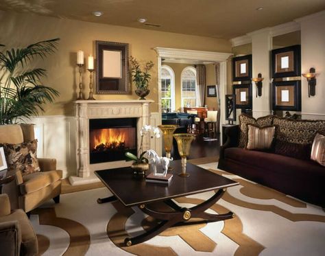 Logs In Fireplace, Beige Fireplace, Zero Clearance Fireplace, Electric Fireplace Living Room, Electric Logs, Fireplace Living Room, Built In Electric Fireplace, Modern Flames, Old Fireplace