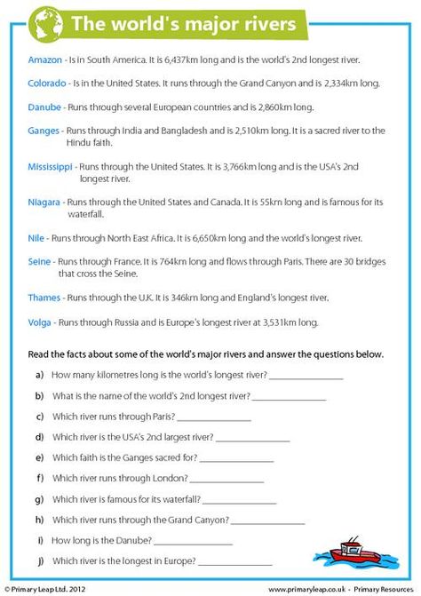 Year 7 Geography Worksheets, River Pollution, Geography Trivia, Us Geography, Ganges River, River Nile, Geography Worksheets, Geography Quiz, Geography Activities