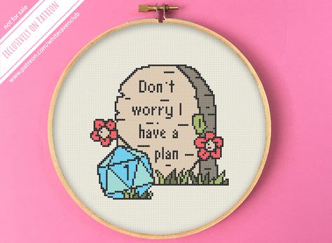 Dungeons And Dragons Cross Stitch Patterns Free, D&d Cross Stitch, Dnd Embroidery, Nerd Cross Stitch, Dnd Cross Stitch, Raven Cross Stitch, Crafting Hobbies, Geeky Cross Stitch Patterns, Geeky Cross Stitch