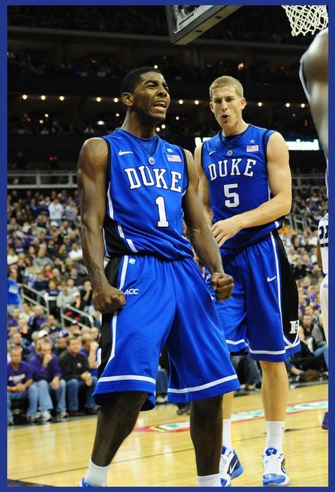 Kyrie Irving and Mason Plumlee Kyrie Irving Duke, Kyrie Irving Celtics, Nba Pics, Mason Plumlee, Uncle Drew, Basketball Photography, Duke Blue Devils, Duke Basketball, Blue Jersey