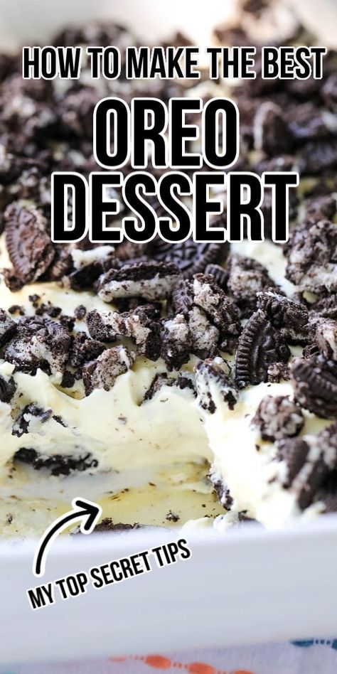 Oreo Desert, Oreo Cookie Dessert, Oreo Dessert Easy, No Bake Oreo Dessert, Cookies Pudding, Oreo Delight, Easy Party Desserts, Oreo Fluff, Oreo Desserts