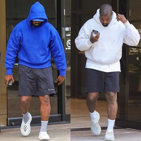 Yeezy Foam Runners Outfit, Foam Runners Outfit, Yeezy Foam Runner Outfit, Foam Runner Outfit, Celebrity Fits, Runner Outfit, Outfit Grid Men, Yeezy Foam Runners, Kanye West Outfits