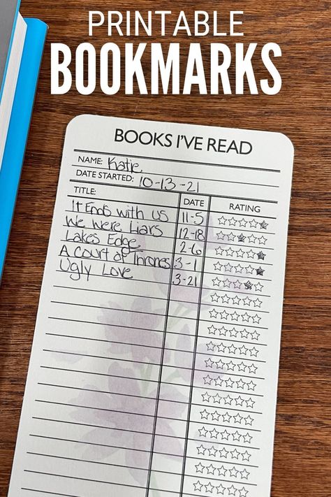 The right bookmark can make your reading experience even better! And this bookmark keeps track of what you have read! Print using your printer and HP Instant Ink. Book Log Bookmark, Free Book Tracker Bookmark, Library Card Bookmark Free Printable, School Library Must Haves, Reading Log Bookmark Free Printable, Reading List Bookmark Printable, Library Bookmarks Free Printables, Book Swap Poster, Free Library Printables