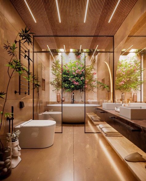 Modern Zen Bathroom, Colonial Interior Design, Colonial Interior, Zen Bathroom, Bathroom Design Luxury, Dream Bathroom, House Bathroom, Modern Bathroom Design, Amazing Bathrooms