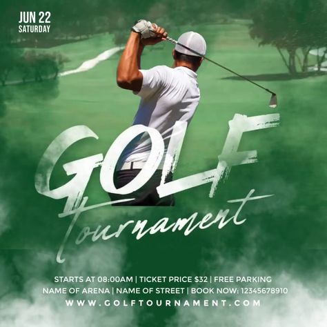 Golf Tournament Golf Banner Design, Golf Brochure, Golf Banner, Tournament Poster, Linkedin Background Image, Golf Poster, Linkedin Background, Sports Templates, Golf Event