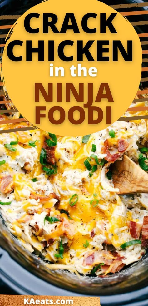 CREAMY RANCH CRACK CHICKEN IN THE FOODI Easy Chicken Recipes Ninja Foodi, Chicken Foodi Ninja Recipes, Ninja Slow Cooker Recipes Chicken, Chicken Recipes For Ninja Foodi, Chicken Recipes In Ninja Foodi, Chicken In The Ninja Foodi, Ninja Foodie Keto Recipes, Ninja Foodi Keto Recipes, Ninja Foodi Crockpot Recipes