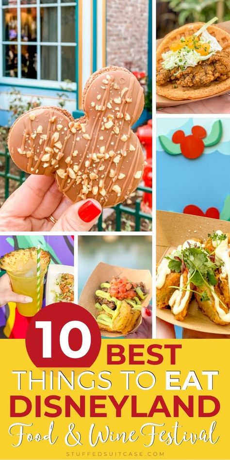 10 best things to eat at the Disneyland Food and Wine Festival for 2020 - disneyland food tips Disneyland Foods, Disneyland Hacks, Disneyland Treats, Disneyland Dining, Best Disneyland Food, Disneyland Snacks, Disneyland Vacation Planning, Disneyland Restaurants, Disneyland Planning