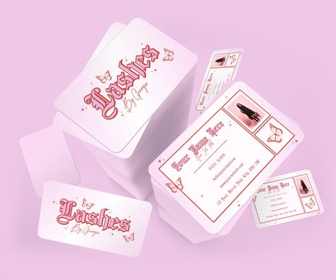 Coquette Business Card, Y2k Business Cards, Y2k Card, Aesthetic Business Cards, Y2k Beauty, Esthetician Business Cards, Girly Business Cards, 2023 Products, Canva Business