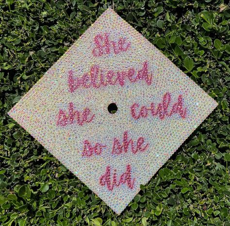 🩷loving the pink🥳 #grad #graduation #gradcap #gradcapdesign #customgradcaps #rhinestones #bling #pink #handmade #etsy Grad Cap Inspo 2024, Rhinestone Grad Cap, Girly Graduation Cap, Rhinestone Graduation Cap, Glitter Graduation Cap, Caps Ideas, Senior Things, Graduation Cap Decoration Diy, Grad Cap Designs