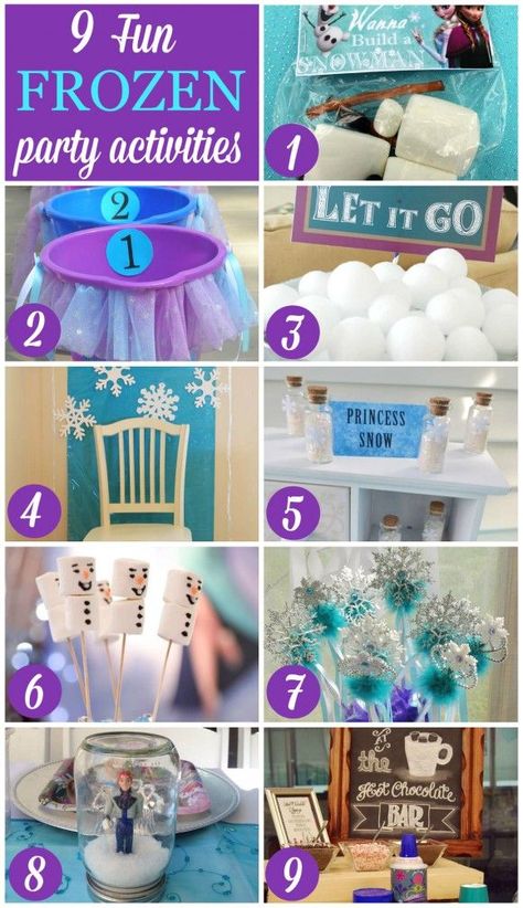 9 fun Frozen party activities for your upcoming Frozen birthday party! See more party planning ideas at CatchMyParty.com! Frozen Party Activities, Frozen Birthday Party Games, Frozen Activities, Winter Wonderland-party, Frozen 3rd Birthday, Frozen Birthday Party Ideas, Frozen Birthday Party Decorations, 4de Verjaardag, Elsa Birthday Party