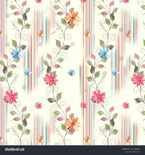 Fancy Allover Pattern Seamless Floral Pattern Stock Illustration 2451054925 | Shutterstock Flower Allover Pattern, Keyword Design, Digital Print Textiles, Allover Flower, Flower Allover, Textures Fashion, Seamless Floral Pattern, Flower Texture, Allover Pattern