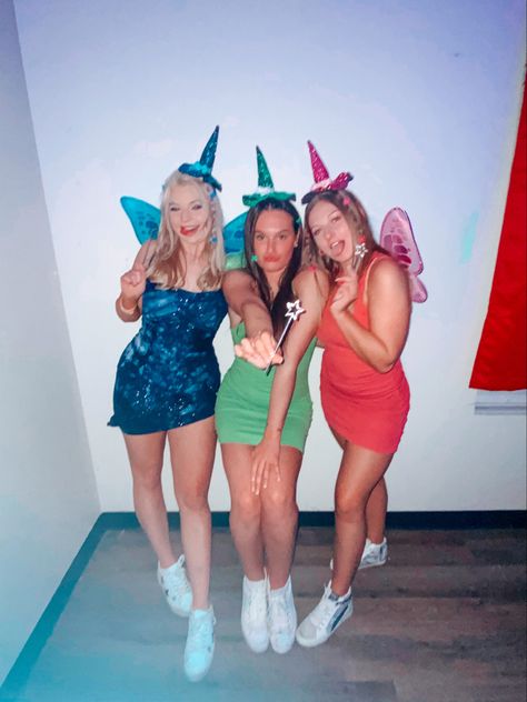 Halloween Costumes 3 Ppl, Tro Halloween Costume Ideas, Friend Group Of Three Halloween Costumes, Disney Group Costumes For 3, Cute 3 People Halloween Costumes, Trio Friend Group Halloween Costumes, Halloweekend Costumes Trio, Three Fairy Godmother Costume, Friendship Halloween Costumes 2 People