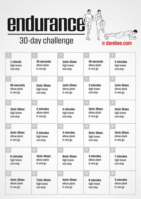 30-Day EnduranceChallenge by DAREBEE Improve Endurance Workout, Darebee Core Workout, Darebee Stretching, Darebee 30 Day Challenge, Abs Workout Darebee, Workouts Darebee, Endurance Exercises, Building Endurance, Running Workout Plan