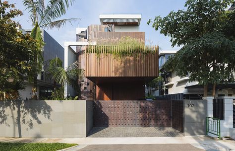 Hyla Architects, Sunken Lounge, Barrel Vault Ceiling, Space House, Porch Canopy, South Jakarta, Timber Veneer, Private Office, House Drawing