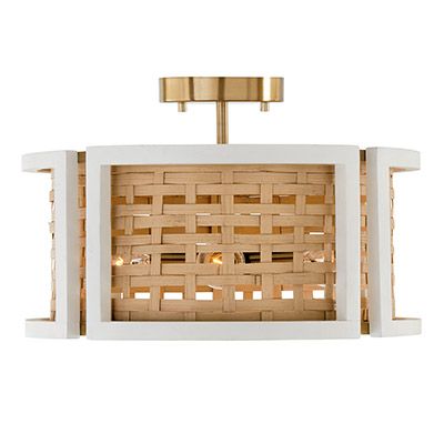 Lola 4-Light Dual Mount Pendant | Capital Lighting Fixture Company Capital Lighting Fixture, Rattan Shades, Capital Lighting, Semi Flush Ceiling Lights, Flat White, Woven Rattan, Flush Ceiling Lights, Semi Flush Mount, White Flats