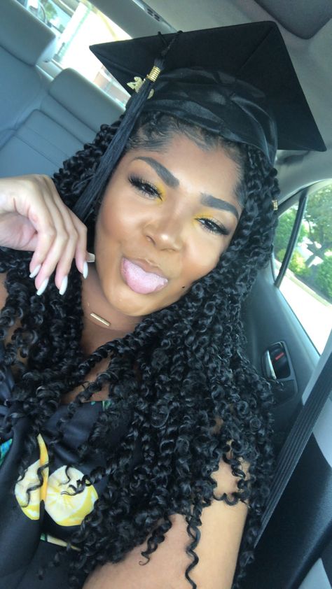 #passiontwist #graduationhair #twists #protectivehairstyles #blackgirlhair Braids Graduation Cap, Box Braids Graduation, Braids For Graduation, Braids Graduation, Twist Hairstyle, Passion Twists, Graduation Hairstyles, Nail Jewelry, Senior Photo