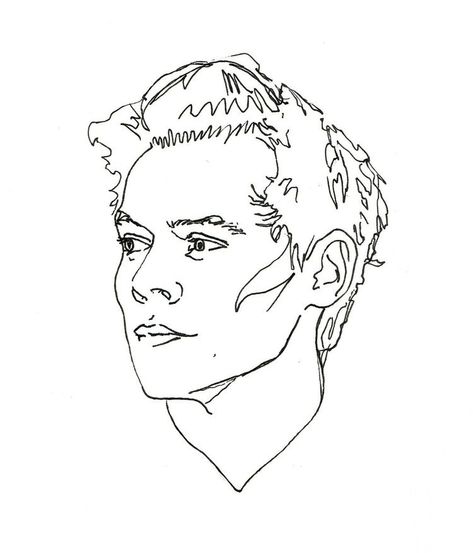 Harry Styles Dibujo, One Direction Drawings, One Direction Art, Harry Styles Drawing, Harry Styles Face, Gambar One Direction, Harry Styles Tattoos, Outline Art, Outline Drawings