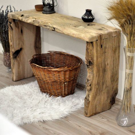 Console Table Hallway Unique Entryway Narrow Floating Live - Etsy UK Entryway Narrow, Live Edge Console Table, Rustic Entryway Table, Rustic Dresser, Console Table Entryway, Rustic Entryway, Console Table Hallway, Deco Originale, Belek