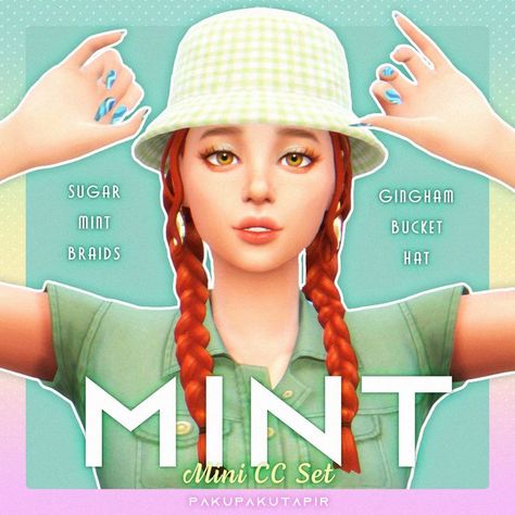 Mint Outfit, Los Sims 4 Mods, Mint Hair, Sims 4 Gameplay, Sims 4 Characters, Two Braids, Sims4 Cc, Sims 4 Cc Finds, Ts4 Cc