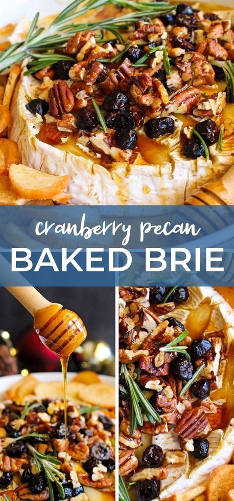 Cranberry Pecan Baked Brie, Baked Brie Cranberry, Easy Baked Brie Recipe, Easy Baked Brie, Cranberry Appetizer, Brie Recipes Appetizers, Brie Cheese Recipes, Baked Brie Recipe, Baked Brie Appetizer