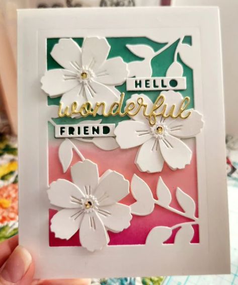 Concord And 9th Door Decor, Door Card, Altenew Cards, Fun Cards, Concord And 9th, Hello Lovely, Die Cut Cards, Floral Cards, Card Designs