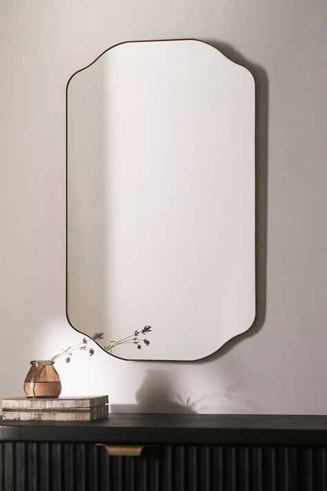 Krissy Wall Mirror | Anthropologie Master Bath Mirror, Small Bathroom Mirrors, Powder Room Mirror, Space Bathroom, Mirror Inspiration, Entryway Mirror, Bath Mirror, Mirror Ideas, Frameless Mirror