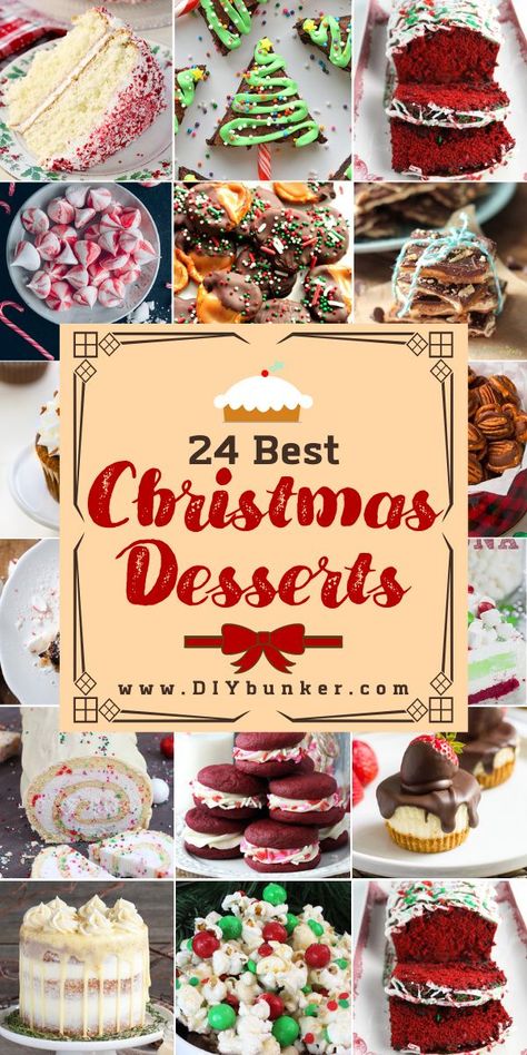 Christmas Dessert Recipes for a Crowd | These holiday dinner dessert recipe ideas are a great way to make sure you please everyone at the party! #christmas #xmas #desserts Cute Dessert Recipes, Christmas Dessert Recipes, Xmas Desserts, Best Christmas Desserts, Christmas Desserts Easy, Christmas Candy Recipes, Holiday Dinners, Christmas Food Dinner, Christmas Dessert