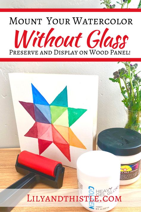 Learn a new way to display your watercolor artwork - on wood blocks! A quick and easy tutorial that also protects your art from sun damage and water damage. Watercolor Display Ideas, Watercolor Art To Sell, How To Display Watercolor Paintings, Christmas Fundraiser, Watercolor Board, Art Display Wall, Paintings On Wood, Panel Artwork, Water Coloring