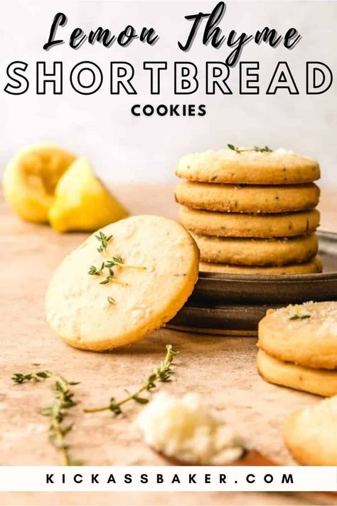 Thyme Shortbread, Christmas Biscuits Recipe, Lemon Shortbread Cookies, Weekly Recipes, Easy To Make Cookies, Baking Treats, Christmas Shortbread, Thyme Recipes, Lemon Dessert