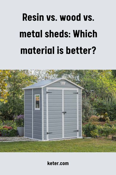 Shed Exterior Ideas, Resin Sheds, Outdoor Shed, Vinyl Sheds, Wood Storage Sheds, Shed Sizes, Resin Storage, Wooden Sheds, Metal Shed