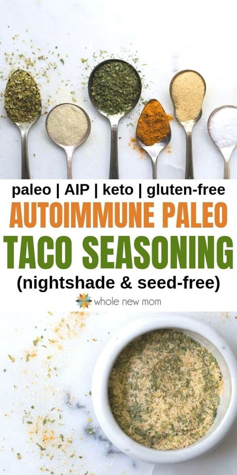 Paleo Taco Seasoning, Aip Recipes Autoimmune Protocol, Paleo Tacos, Autoimmune Diet Recipes, Aip Diet Recipes, Nightshade Free Recipes, Autoimmune Protocol Recipes, Aip Meals, Autoimmune Paleo Diet