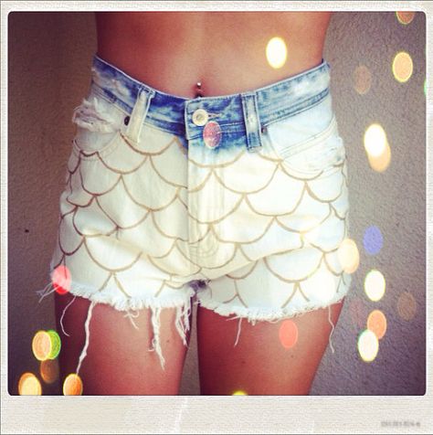 Different but cute Mermaid Shorts, Mermaid Accessories, Mermaid Kisses, Closet Wishlist, Mermaid Outfit, Diy Shorts, Mermaid Life, Closet Inspiration, Mermaid Costume