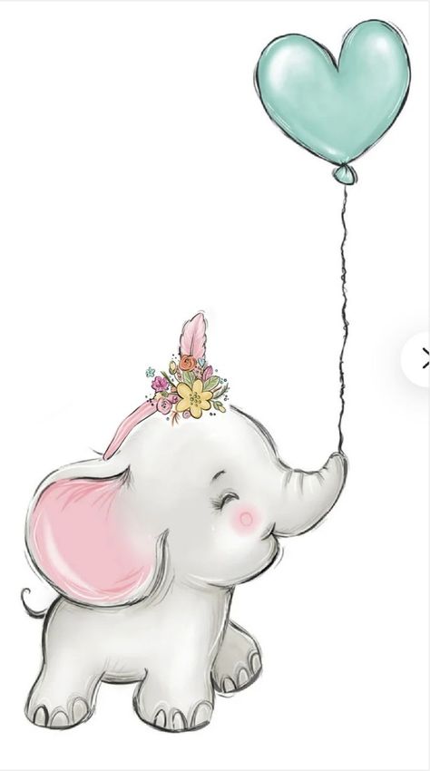 Animal Drawings Elephant, Baby Elephant Drawing, Family Tattoo Ideas, Drawing Baby, Baby Animal Drawings, Family Tattoo, Baby Elefant, Unisex Baby Shower, Elephant Drawing