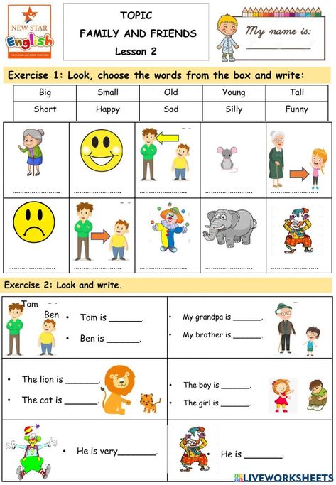 Describing People, Adjective Worksheet, English Activities For Kids, English For Beginners, Learning English For Kids, English Language Teaching, English Lessons For Kids, English Activities, Language Teaching