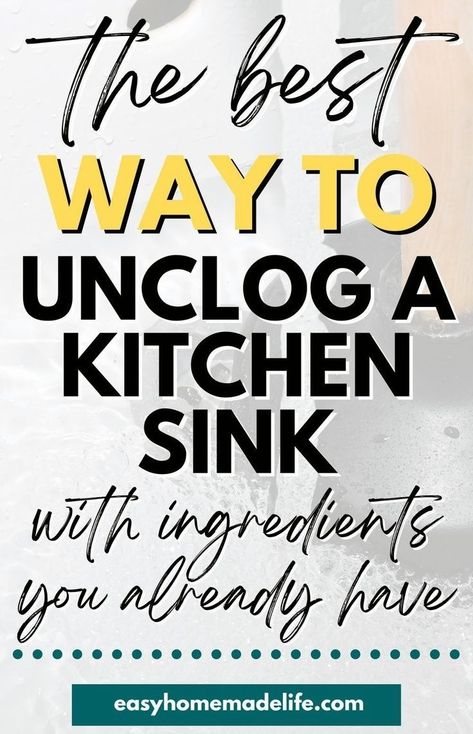 Clogged drains? It’s happens to the best of us. Your local plumbers might not be available, or perhaps a professional plumber is beyond your budget at the moment. That's why unclogging a kitchen sink is an important life skill everyone should know about. Visit the Easy Homemade Life blog to see the simple how-to. Plus, discover more tips to keeping your home running smoothly in addition to practical recipes for busy families. Unclog Sink Drain, Kitchen Sink Clogged, Unclogging Drains, Unclog Sink, Super Simple Recipes, Kitchen Sink Diy, Pee Stains, Clogged Drains, Unclog Drain