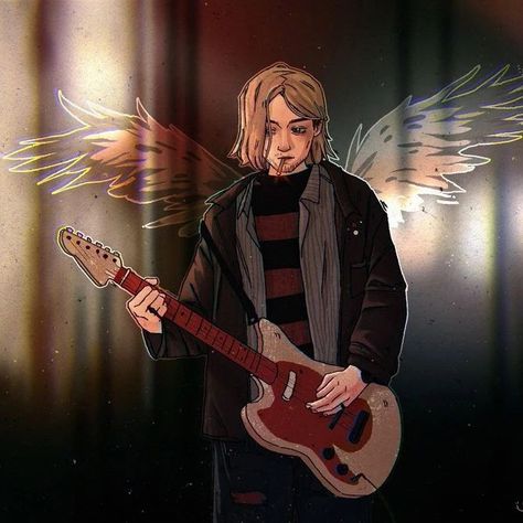 Skelo on Instagram: “Angel blues . . . . #art#artist #artgallery #love . ✯ . ✯ . ✯ . ✯ . ✯ . ✯ . ✯ . ✯ . 𝐓𝐚𝐠𝐬:#nirvana #kurtcobain #grunge #davegrohl #rock…” Nirvana Fan Art, Kurt Cobain Art, Nirvana Wallpaper, Nirvana Art, Blues Art, Nirvana Kurt Cobain, Nirvana Kurt, Grunge Band, Butler Anime