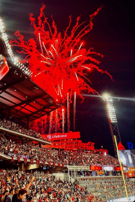 Red Fireworks after Atlanta Braves Win in the Battery Stadium. Braves Win, Red Fireworks, Braves Game, Atlanta Braves, Fireworks, Atlanta, Red, Quick Saves