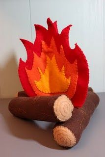 another felt pattern for a campfire- for all the inside camping trips ! Felt Campfire, Fake Campfire, Nature Craft, Beach Bonfire, Wood Logs, Drift Wood, Felt Pattern, Felt Food, Camping Theme