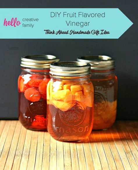 DIY Fruit Flavored Vinegar- Think Ahead Handmade Gift Ideas Series Diy Vinegar, Strawberry Vinegar, Plum Vinegar, Pickle Vodka, Balsamic Vinegar Recipes, Flavored Vinegars, Infused Vinegars, Handmade Gift Ideas, Homemade Wine