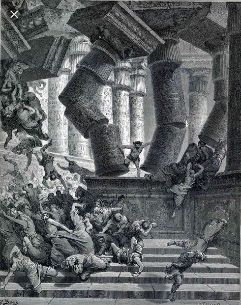 Samson Bible, Paul Gustave Doré, Gustave Dore, Bible Illustrations, Biblical Art, Norman Rockwell, Classical Art, Jena, Bible Art