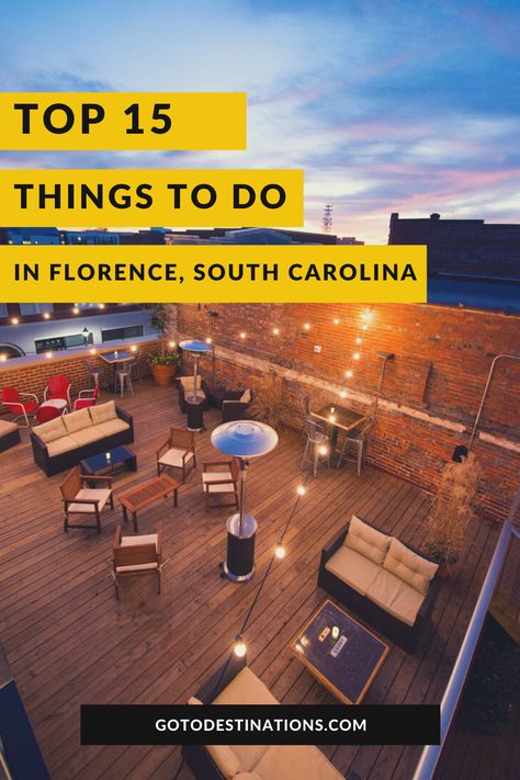 The many attractions in Florence, South Carolina, might draw you in, but its small community vibe will make you stay for more. Here are the top 15 things to do in Florence! Florence South Carolina, Florence Sc, Carolina Dog, Florence Hotels, Florence City, South Carolina Travel, Florida Camping, Small Community, Visit Florence